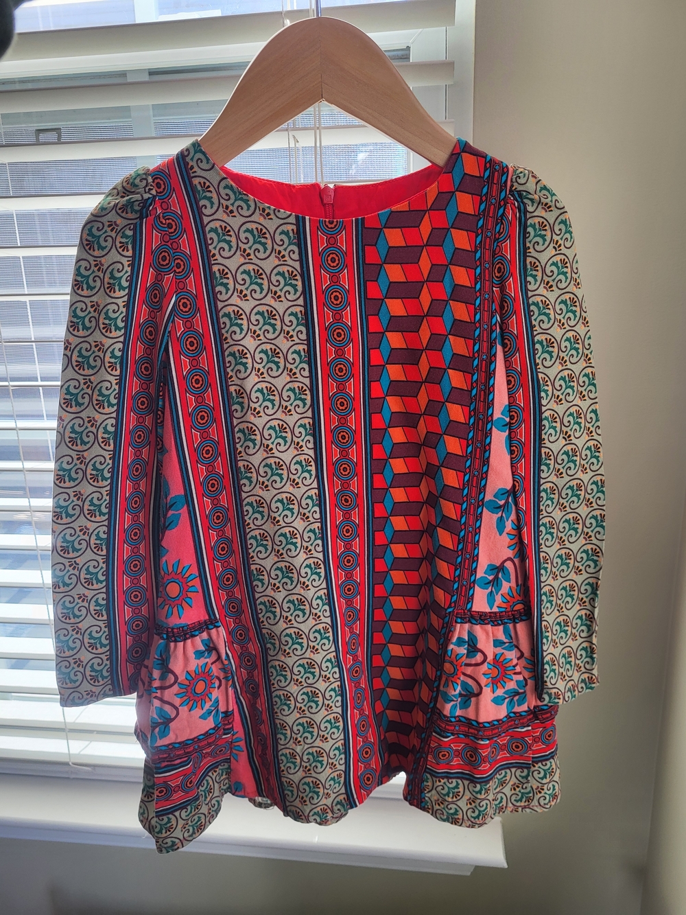 Vibrant Geometric & Floral Printed Dress